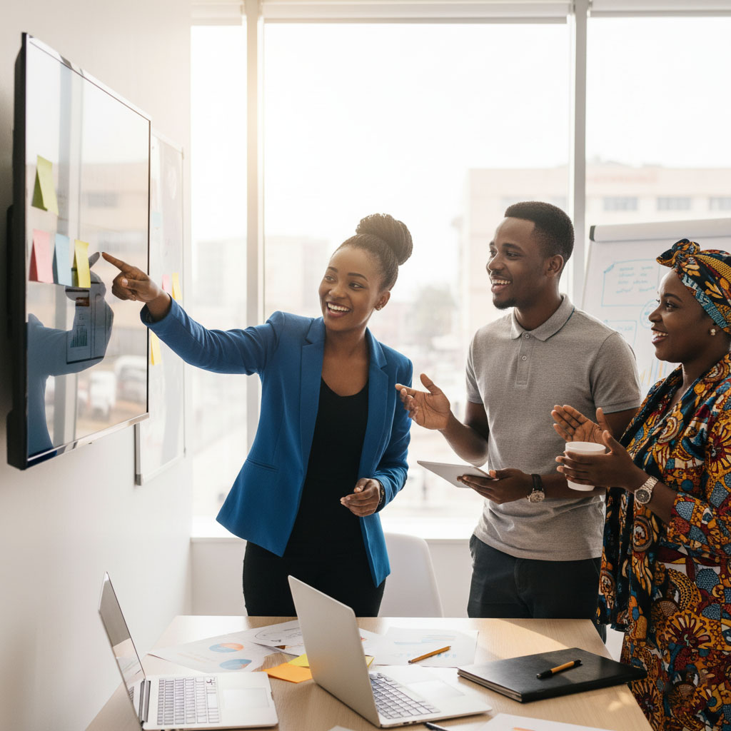Happy Zambian employees benefiting from affordable group medical insurance Zambia, a key tool for SME retention.