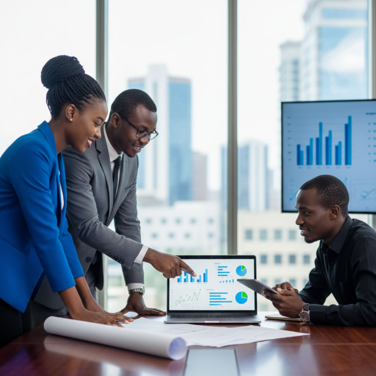 Zambian professionals collaborating, highlighting the need for professional indemnity insurance Zambia.